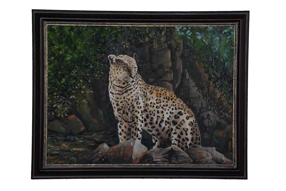 leopard oil on canvas cleared art